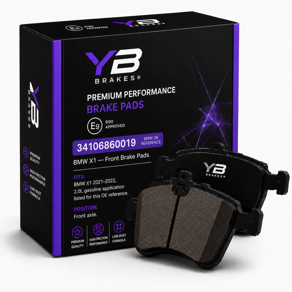 YB Brakes BMW brake pads OE 34106860019 front