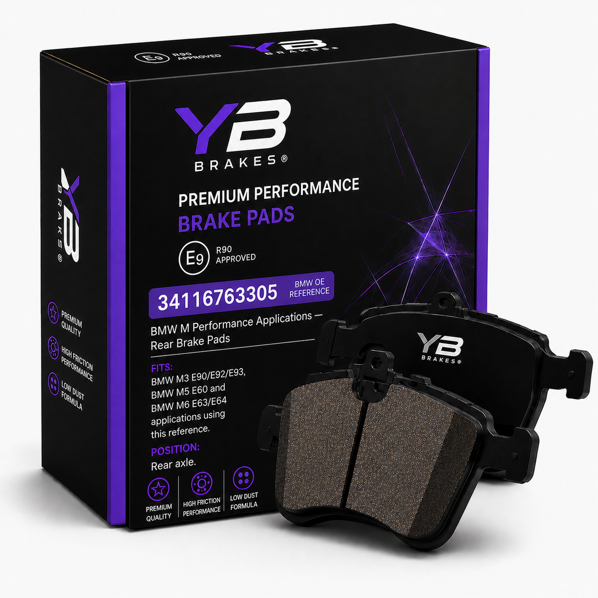 YB Brakes BMW brake pads OE 34116763305 rear