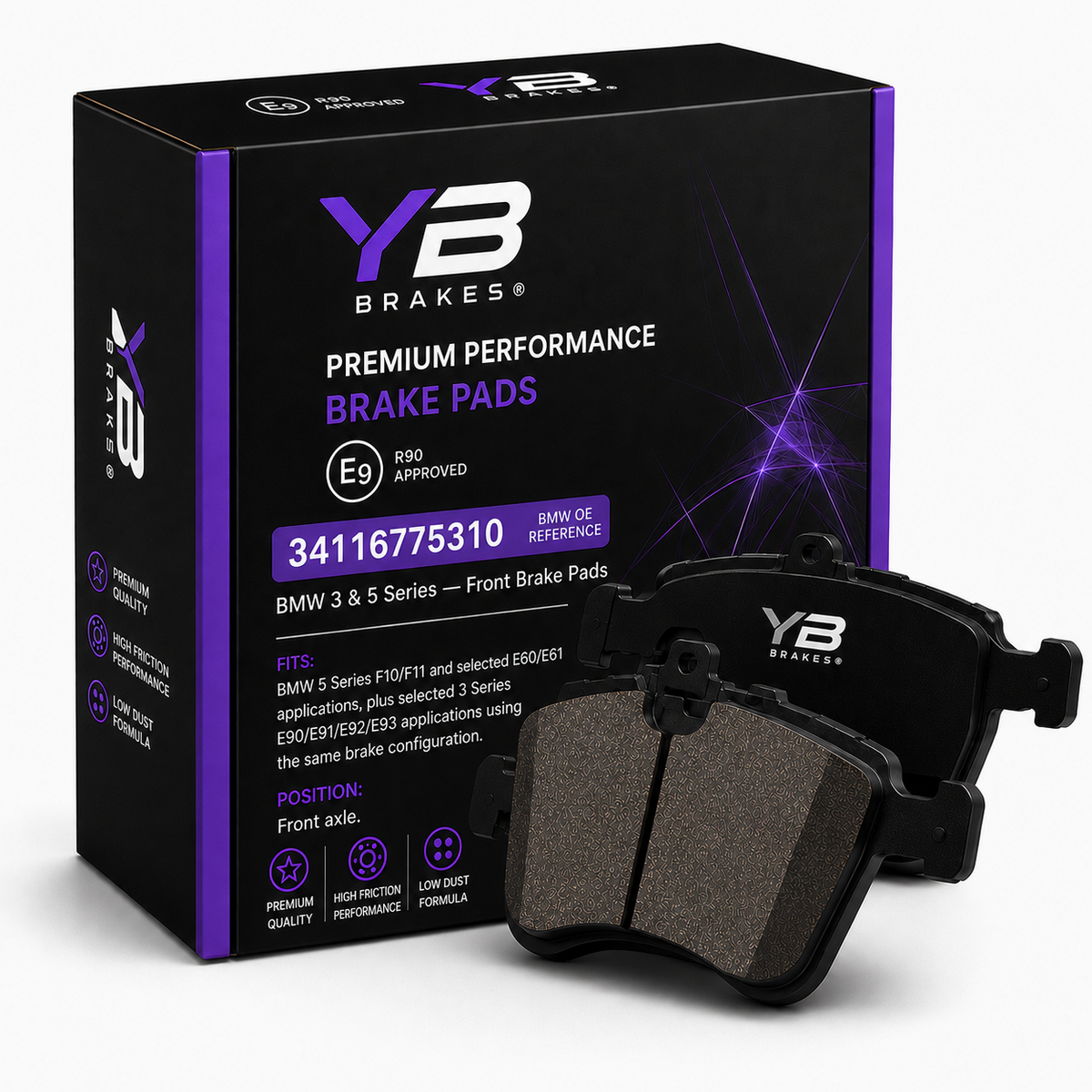 YB Brakes BMW brake pads OE 34116775310 front