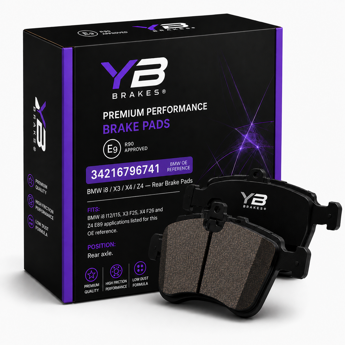YB Brakes BMW brake pads OE 34216796741 rear