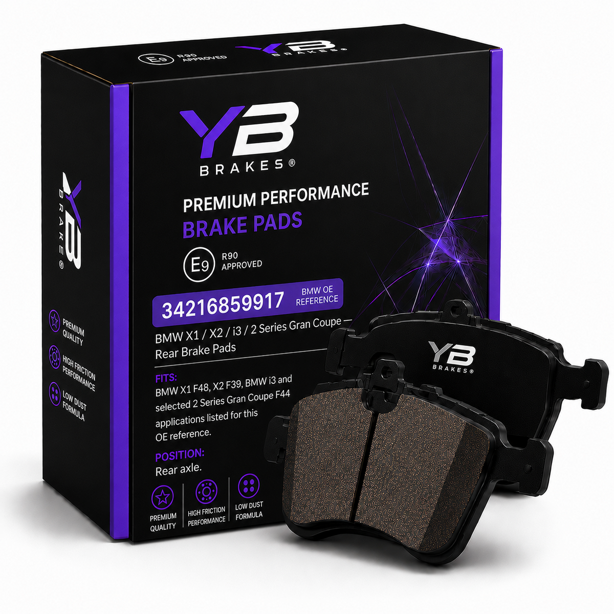 YB Brakes BMW brake pads OE 34216859917 rear